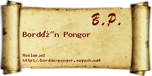 Bordán Pongor névjegykártya